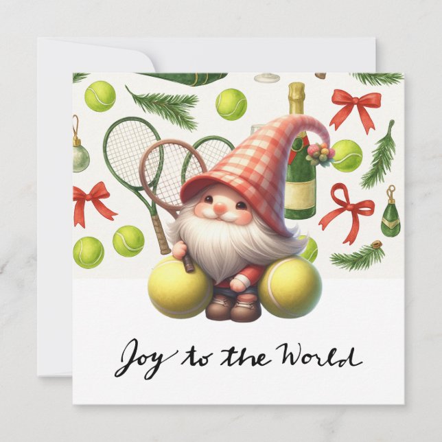 Cartes Pour Fêtes Annuelles Tennis Noël thème avec raquette et balle (Devant)