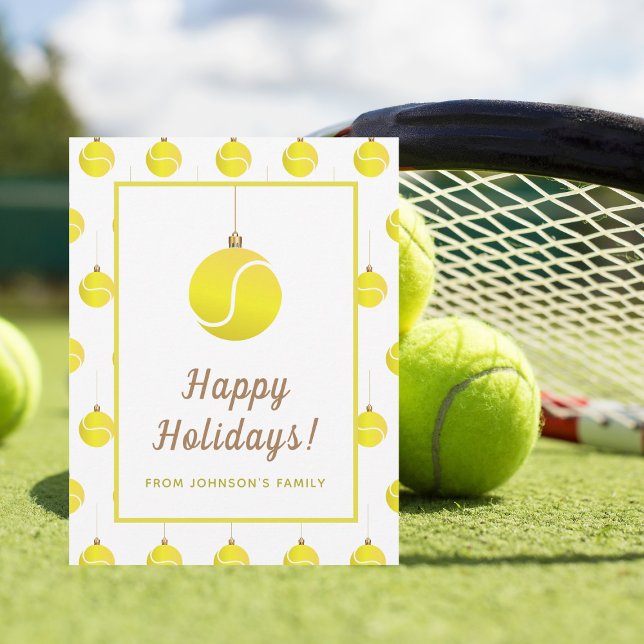 Cartes Pour Fêtes Annuelles Tennis Ornament Noël Thème Fêtes Salutations (Créateur téléchargé)