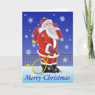 Cartes Pour Fêtes Annuelles Tennis Santa Happy Holidays