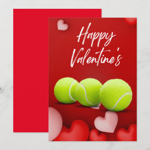 Cartes Pour Fêtes Annuelles Tennis Valentine's Day avec AMOUR pour Joueur roug