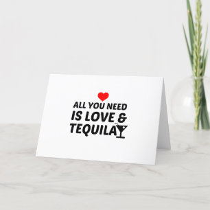CARTES POUR FÊTES ANNUELLES TEQUILA ET L'AMOUR