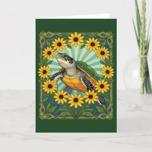 Cartes Pour Fêtes Annuelles Terrapin Et Oeil Noir Susan Fleurs Art Nouveau