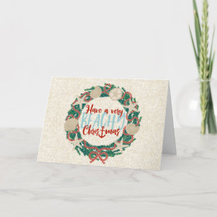 Cartes Pour Fêtes Annuelles Terre côtière de Noël Tropical Sea Shell Wreath - 