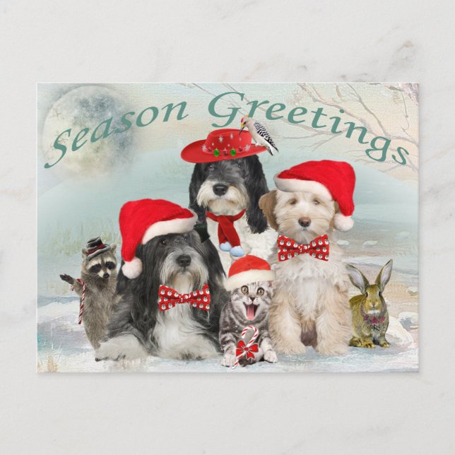 Cartes Pour Fêtes Annuelles Terrier Christmas With Friends (Devant)