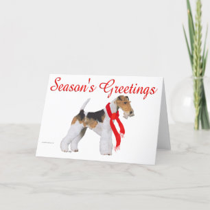 Cartes Pour Fêtes Annuelles Terrier Fox à poil dur de Noël