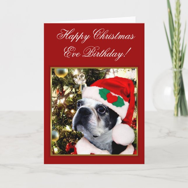Cartes Pour Fêtes Annuelles Terrier heureux de Boston d'anniversaire de (Devant)