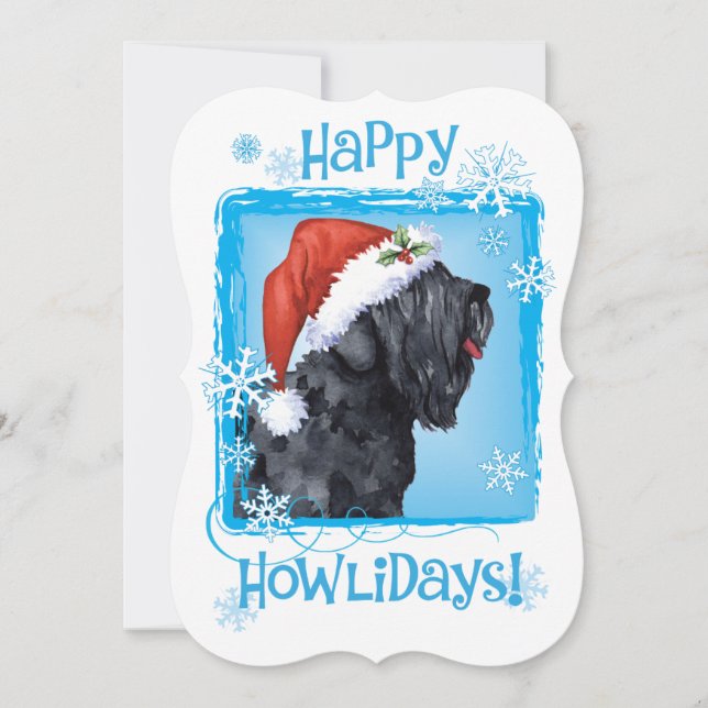 Cartes Pour Fêtes Annuelles Terrier Russe Noir Joyeuses Fêtes de fin d'année (Devant)