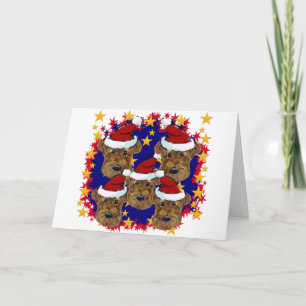 CARTES POUR FÊTES ANNUELLES TERRIERS AIREDALE