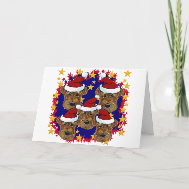 CARTES POUR FÊTES ANNUELLES TERRIERS AIREDALE (Devant)