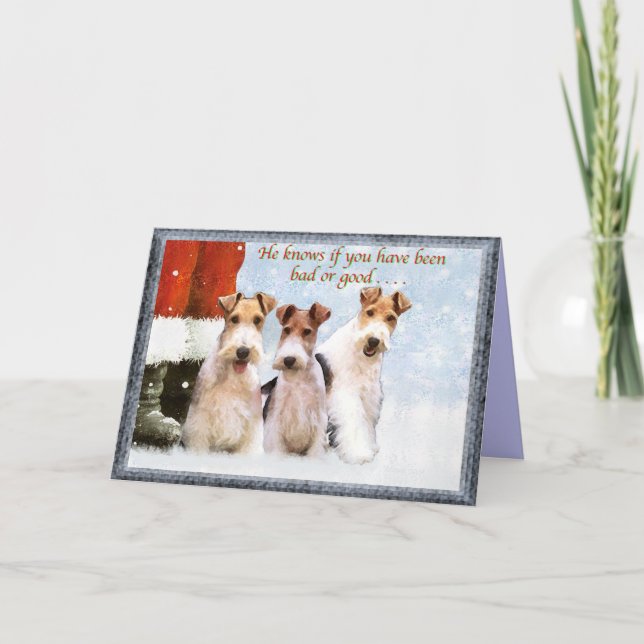 Cartes Pour Fêtes Annuelles Terriers de Noël (Devant)