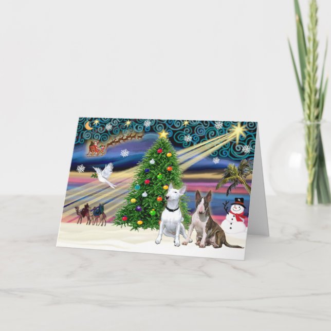 Cartes Pour Fêtes Annuelles Terriers magiques de Noël (deux) (Devant)