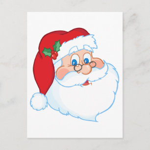 Cartes Pour Fêtes Annuelles Tête classique du Père Noël