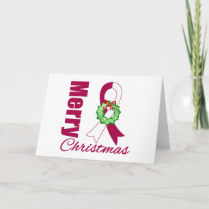 Cartes Pour Fêtes Annuelles Tête Cou Cancer Sensibilisation Joyeux ruban de No