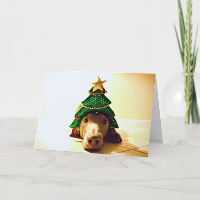 Cartes Pour Fêtes Annuelles Tête d'arbre de Noël (Devant)