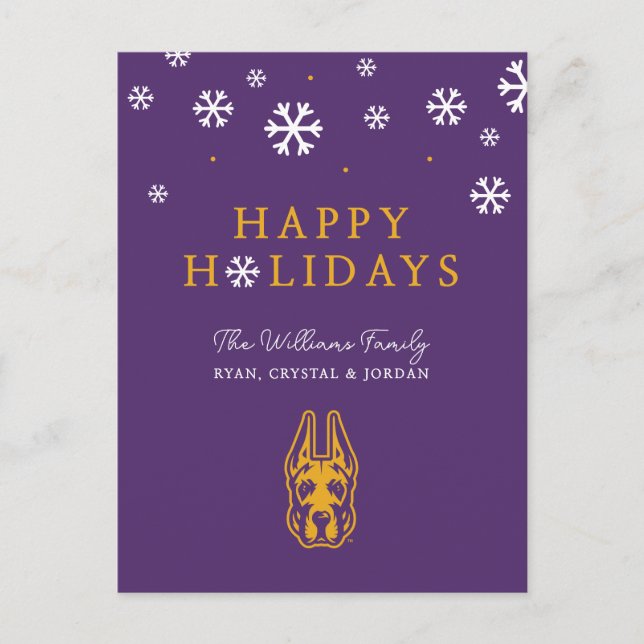 Cartes Pour Fêtes Annuelles Tête de mascotte Great Dane de l'Université d'Alba (Devant)