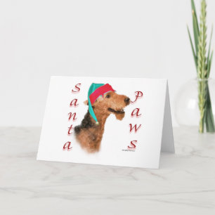 Cartes Pour Fêtes Annuelles Tête de Noël Airedale Terrier