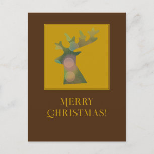 Cartes Pour Fêtes Annuelles Tête de rennes de Noël personnalisée Brown profond