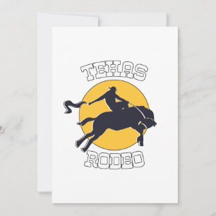 Cartes Pour Fêtes Annuelles Texas Rodeo Horse Bull
