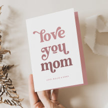 Texte Boho Rétro | J'aime maman Dégradé Rose Photo