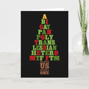 Cartes Pour Fêtes Annuelles Texte de l'arbre de Noël de la diversité