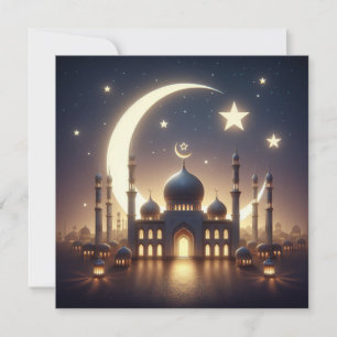 Cartes Pour Fêtes Annuelles Texte de vœux personnalisable Eid Moubarak