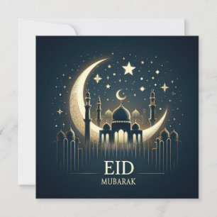 Cartes Pour Fêtes Annuelles Texte de vœux personnalisable Eid Moubarak