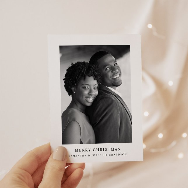 Cartes Pour Fêtes Annuelles Texte et photo simple et élégant | Joyeux Noël (Créateur téléchargé)