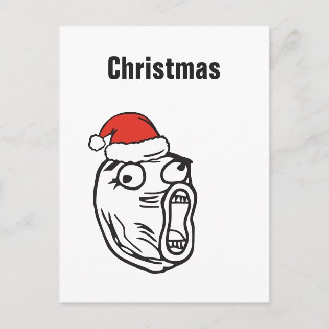 Cartes Pour Fêtes Annuelles Texte fait sur commande de Memes Troll LOL de Noël (Devant)
