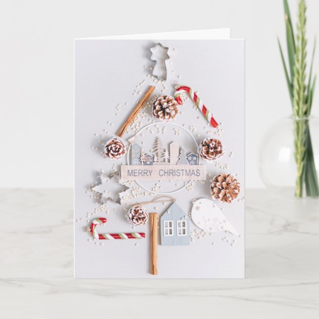 Cartes Pour Fêtes Annuelles Texte joyeux de Noël (Devant)