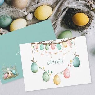 Cartes Pour Fêtes Annuelles Texte personnalisé de l'arbre des oeufs de Pâques