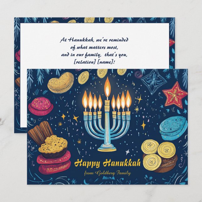Cartes Pour Fêtes Annuelles Texte personnalisé Festival des lumières : (Devant / Derrière)