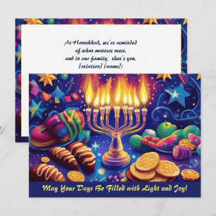 Cartes Pour Fêtes Annuelles Texte personnalisé Festival des lumières enchanter