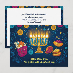 Cartes Pour Fêtes Annuelles Texte personnalisé Festival des lumières enchanter