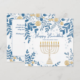 Cartes Pour Fêtes Annuelles Texte personnalisé Festive Foliage Hanoukka