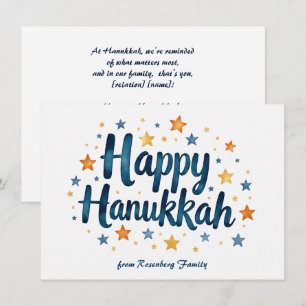 Cartes Pour Fêtes Annuelles Texte personnalisé Happy Hanoukka ✡️,
