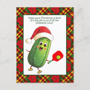 Cartes Pour Fêtes Annuelles Texte personnalisé Père Noël Pickleball Rally
