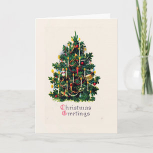 Cartes Pour Fêtes Annuelles Texte personnalisé Salutations de Noël Vintage
