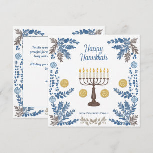 Cartes Pour Fêtes Annuelles Texte personnalisé Traditions lumineuses : Aquarel