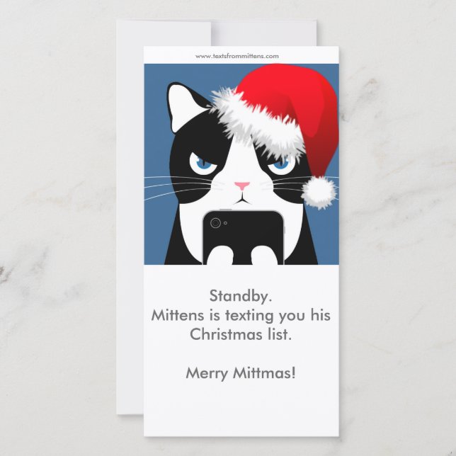 Cartes Pour Fêtes Annuelles Textes de la photo de Noël Mittens (Devant)