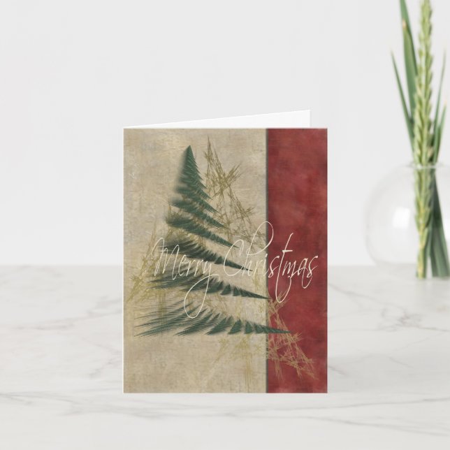 Cartes Pour Fêtes Annuelles Textures d'arbre de Noël (Devant)