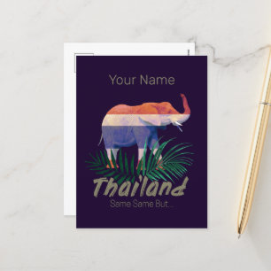 Cartes Pour Fêtes Annuelles Thaïlande Elephant Drapeau Jungle Feuille Souvenir
