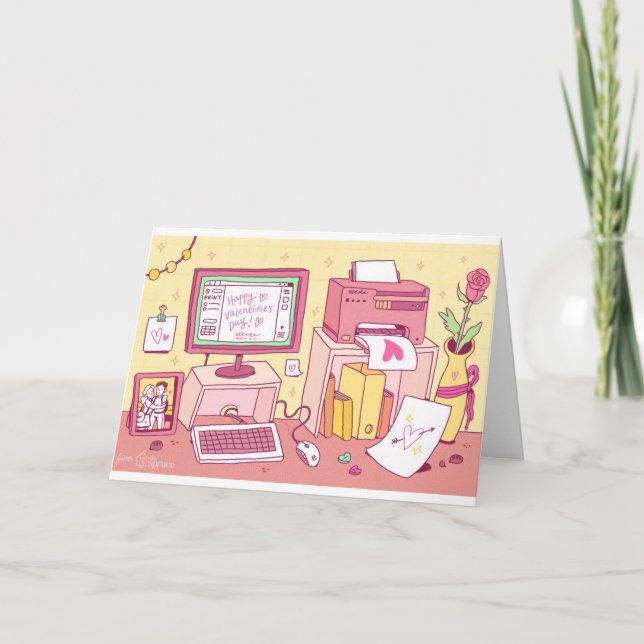 CARTES POUR FÊTES ANNUELLES THANK YOU & HAPPY VALENTINE DAY CO-WORKER (Devant)