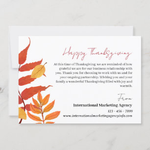 Cartes Pour Fêtes Annuelles Thankesgiving Personnalisé Pour Le Client Entrepri