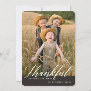 Cartes Pour Fêtes Annuelles Thankful Autumn Seasonal