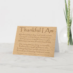 Cartes Pour Fêtes Annuelles Thankful I Am