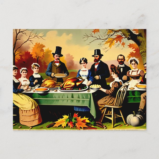 Cartes Pour Fêtes Annuelles Thanksgiving 1800 (Devant)