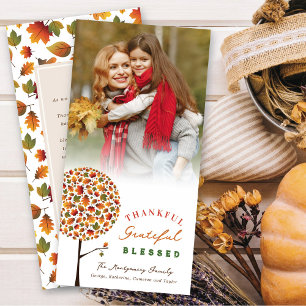 Cartes Pour Fêtes Annuelles Thanksgiving Automne Feuilles d'automne Pop Tree P