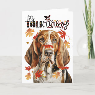 Cartes Pour Fêtes Annuelles Thanksgiving Basset Hound Dog Parlons Turquie