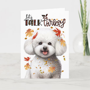 Cartes Pour Fêtes Annuelles Thanksgiving Bichon Frise Dog Parlons Turquie