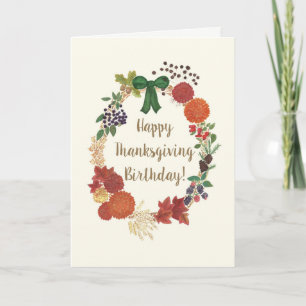Cartes Pour Fêtes Annuelles Thanksgiving Birthday Fall Wreath to Personnalize